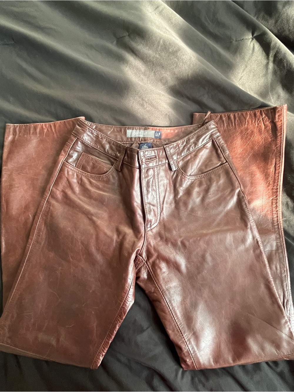 GAP Dark Brown Leather Bootcut Pants
